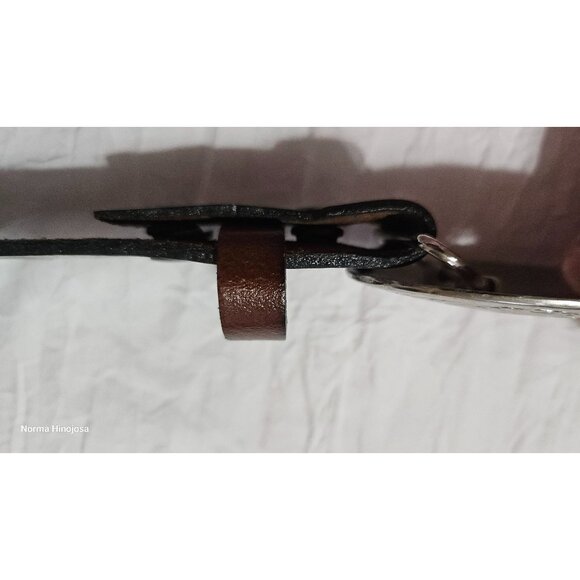 Vintage Nocona Boys Leather Belt With Western Embossed Design & Silver-Tone Buck - Picture 4 of 10